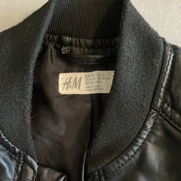 H&M Black Faux Leather Moto Jacket Size 5-6 Years - Picture 15 of 15
